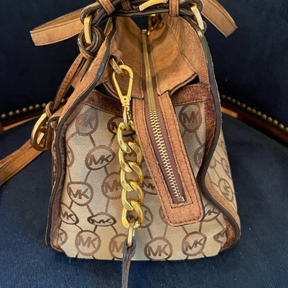 BEAUTIFUL VINTAGE MICHAEL KORS HANDBAG SUEDE LEATHER TRIM - Picture 5 of 14